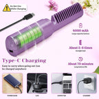 Portable Mini Hair Straightener,Cordless, Rechargeable, Mini Adjustable, Meneflix Hair Straightener Hot Comb